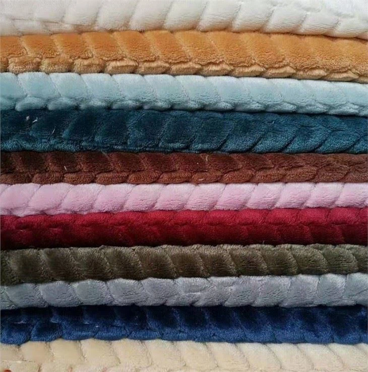 Luxury Leaf Pattern Jacquard Flannel Fabric