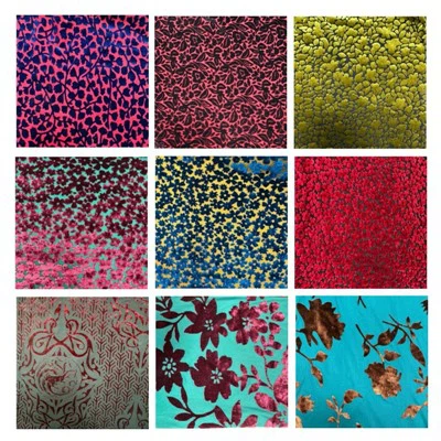 Ausbrenner-Samtstoff aus Seide